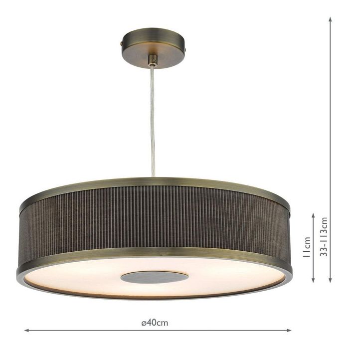 Alvaro Brown and Bronze Three Light Pendant ALV1039