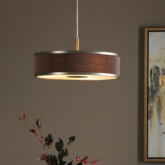 Alvaro Brown and Bronze Three Light Pendant ALV1039