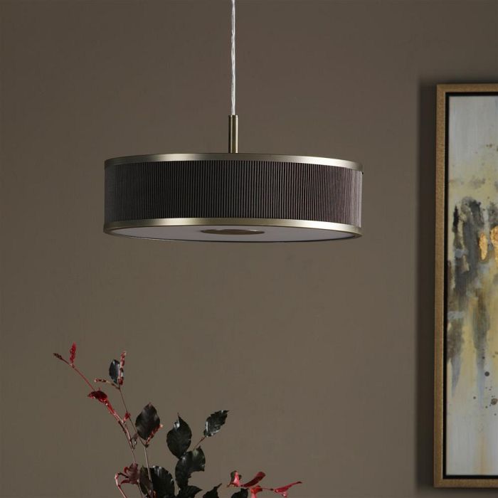 Alvaro Brown and Bronze Three Light Pendant ALV1039