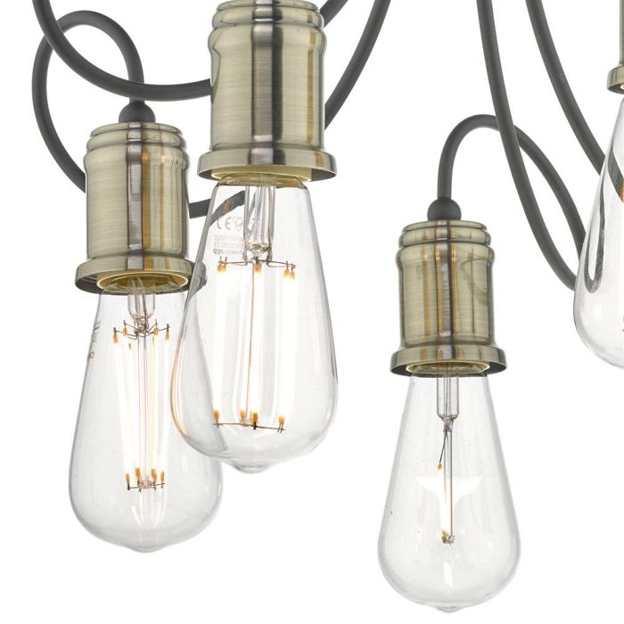 Alzbet Semi-Flush Ceiling Light Antique Brass Finish ALZ5475