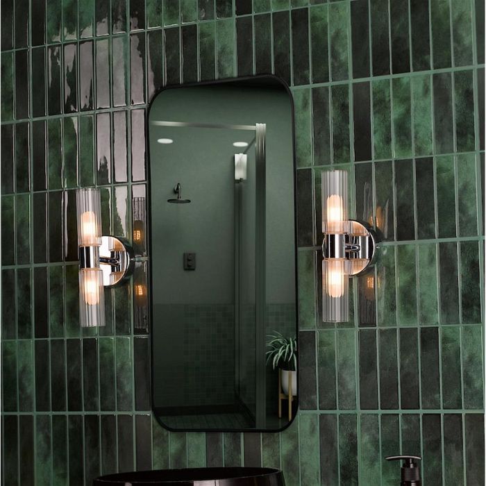 Bolton IP44 Double Polished Chrome Bathroom Wall Light BOL0950