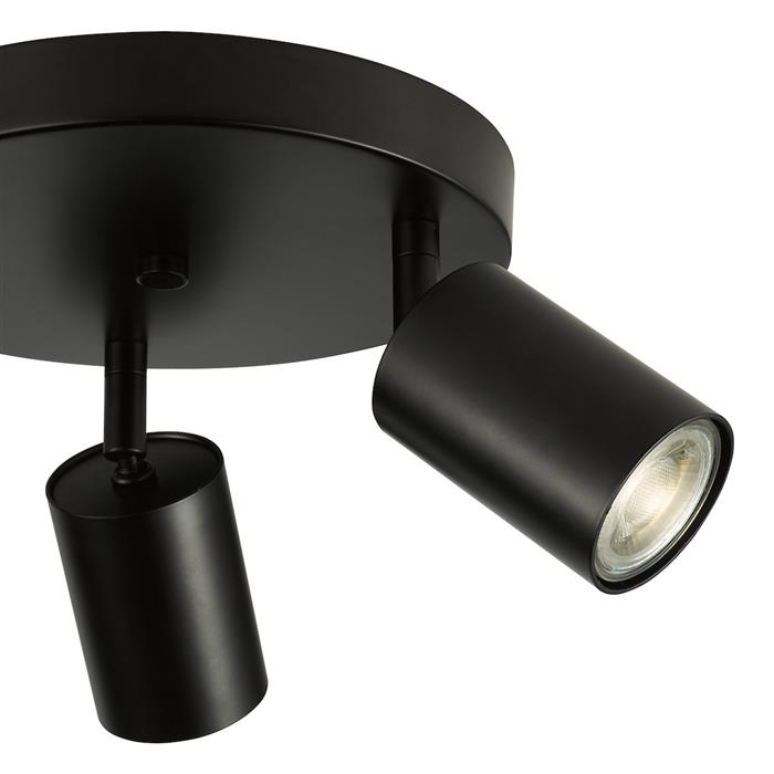 Cawley Matt Black Triple Ceiling Spotlight CAW7622
