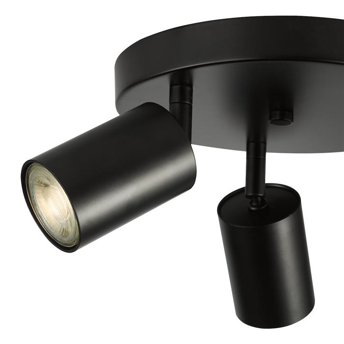 Cawley Matt Black Triple Ceiling Spotlight CAW7622