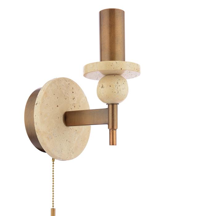 Colenza Antique Bronze And Natural Travertine Stone Single Wall Light COL0763