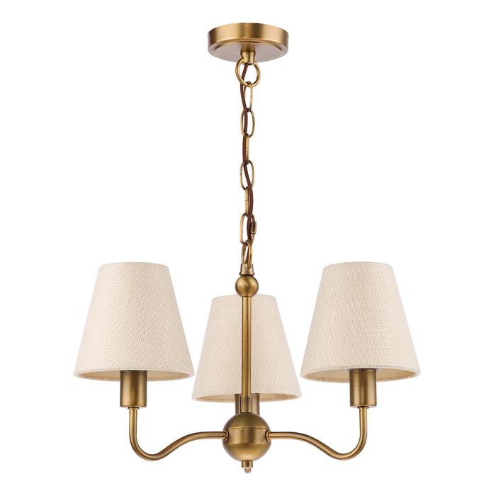 Elara Antique Bronze And Linen Shades 3 Light Multi-Arm Fitting ELA0363-ROR2615