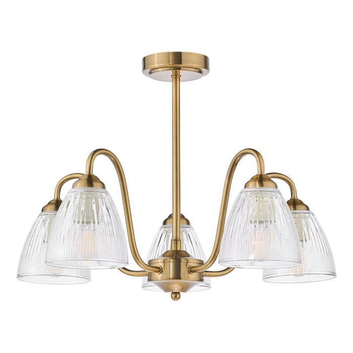Glynis 5 Light Antique Bronze Semi Flush Fitting GLY5463