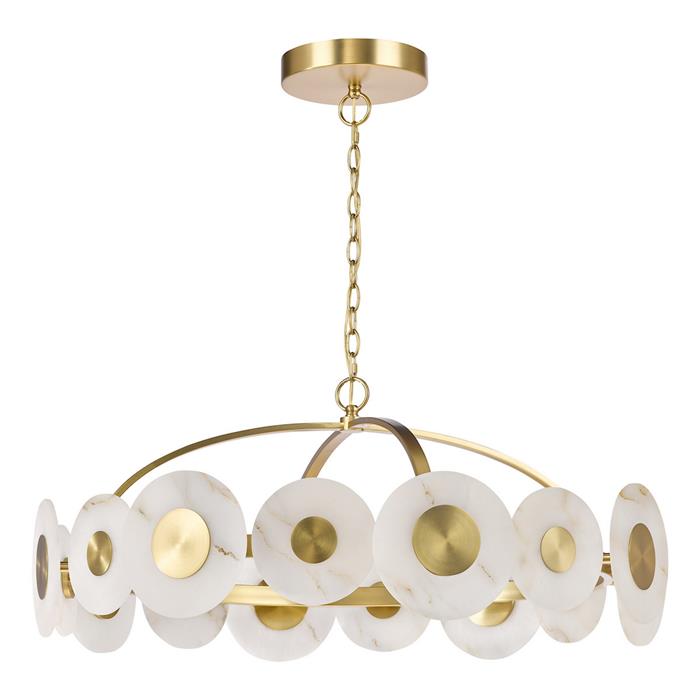 Irela LED Natural Brass And Alabaster Pendant Fitting IRE1635