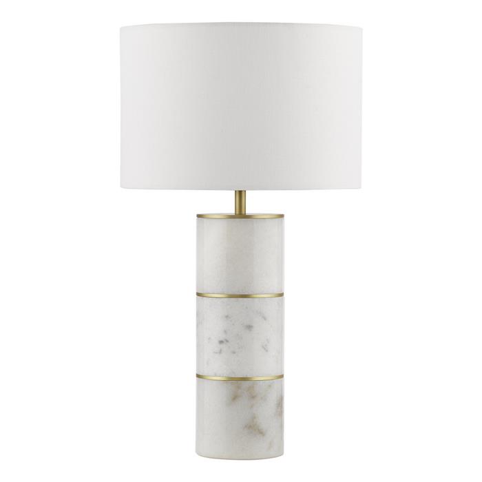 Ishana Marble And White Drum Shade Table Lamp ISH4202