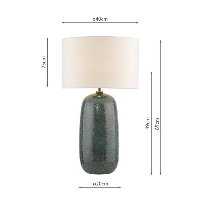 Jadis Blue Ceramic Table Lamp And Ivory Drum Shade JAD4223-PYR162