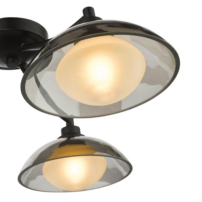 Kadience Satin Black And Smoked Glass 3 Light Semi-Flush KAD5322