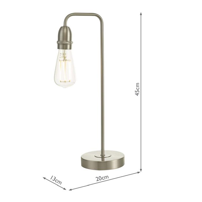 Kiefer Satin Chrome Industrial Looking Table Lamp KIE4246