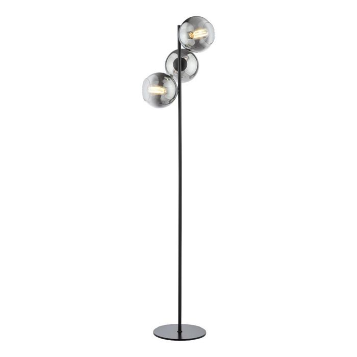 Lycia Black And Smoked Three Light Floor Lamp LYC4922