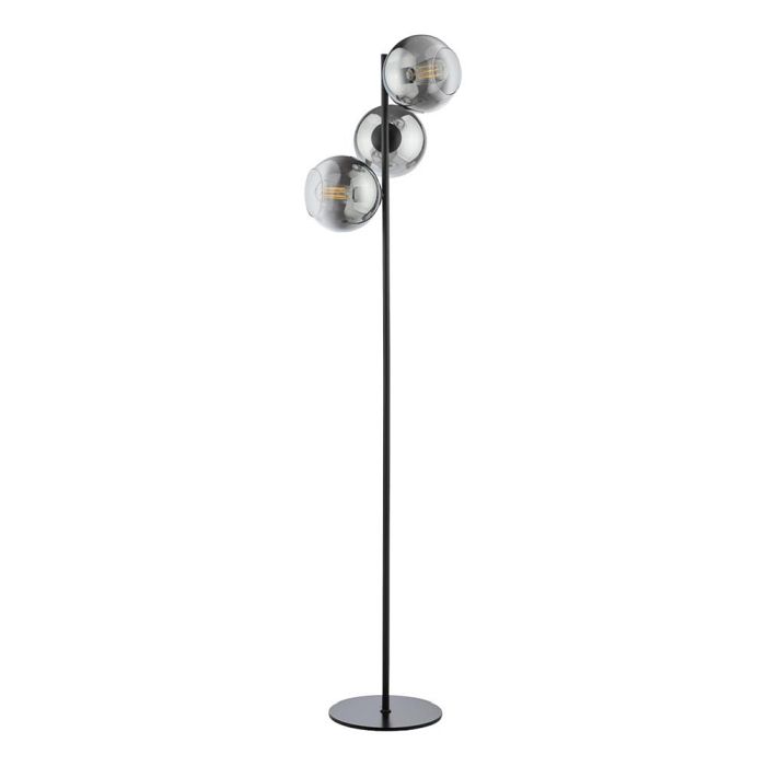 Lycia Black And Smoked Three Light Floor Lamp LYC4922