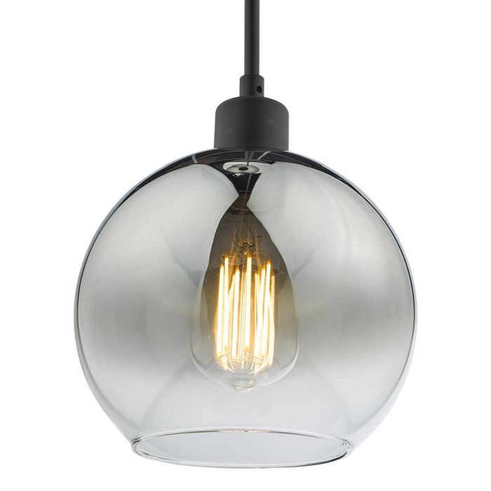 Lycia Matt Black With Smoked Ombre Glass Single Pendant LYC8622