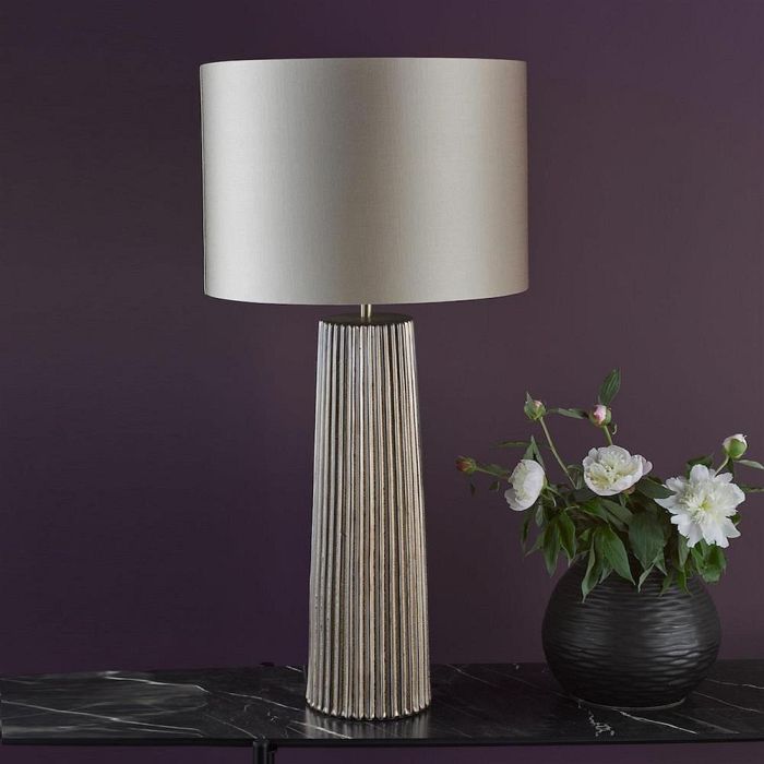 Myla Metallic Bronze And Taupe Drum Shade Table Lamp MYL4229-LYR1629