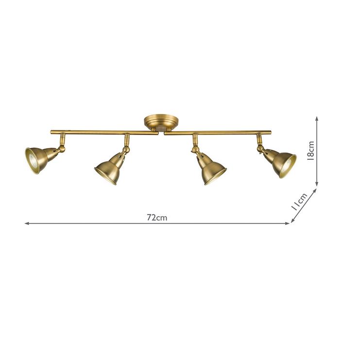 Nathaniel Warm Bronze 4 Light Spotlight Bar NAT8442