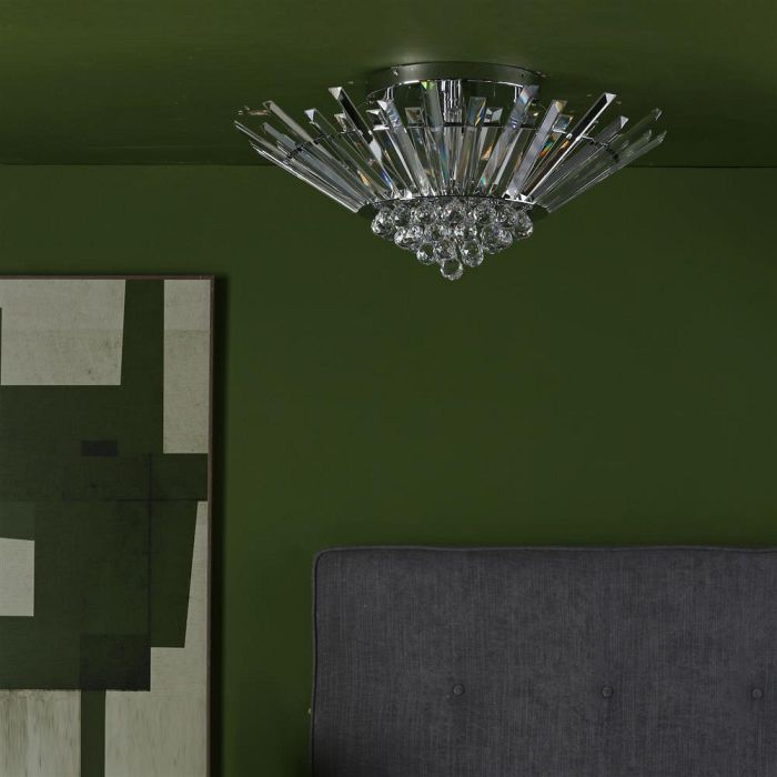 Nimbus Chrome Five Light Crystal Flush Fitting NIM5050