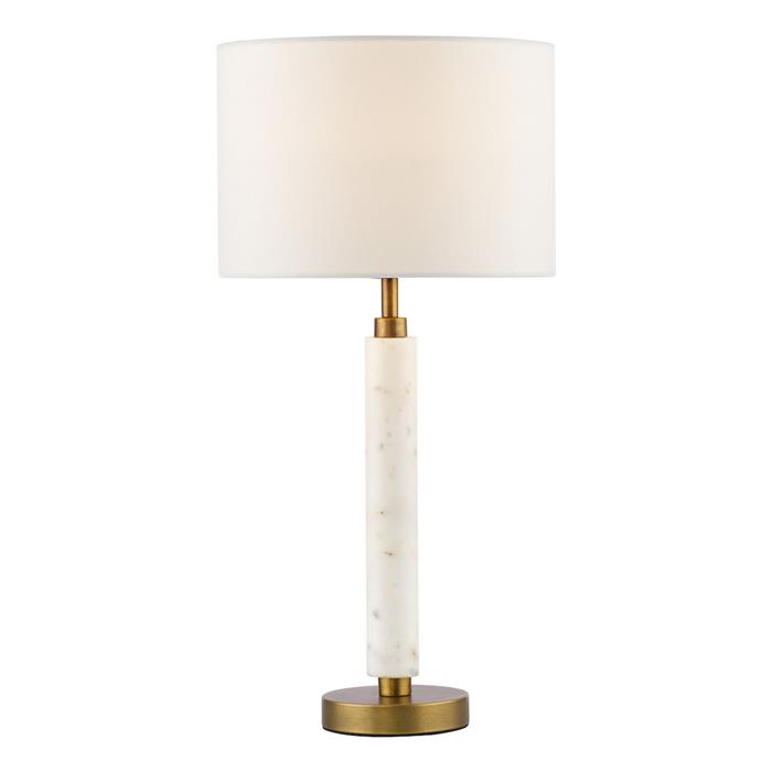 Ruperta Natural Marble With Ivory Drum Shade Table Lamp RUP4263