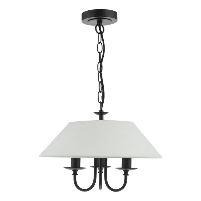 Sivan 3 Light Matt Black And Off White Shade Multi-Arm Fitting SIV0322