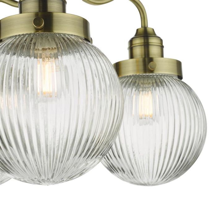 Tamara IP44 Semi-Flush Ceiling Light Antique Brass Finish TAM5375-IP44