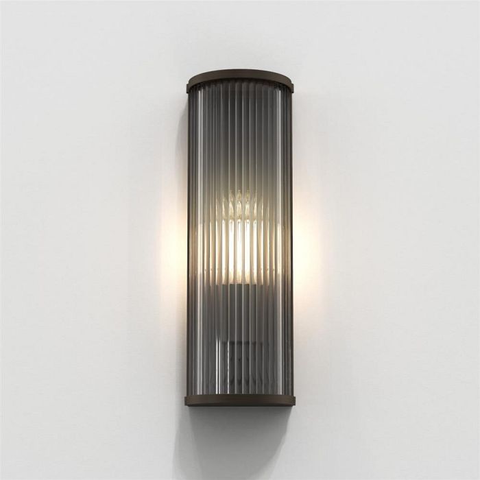 Avignon 375mm Bronze And Clear Glass Rods Single Rounded Wall Light 1427001