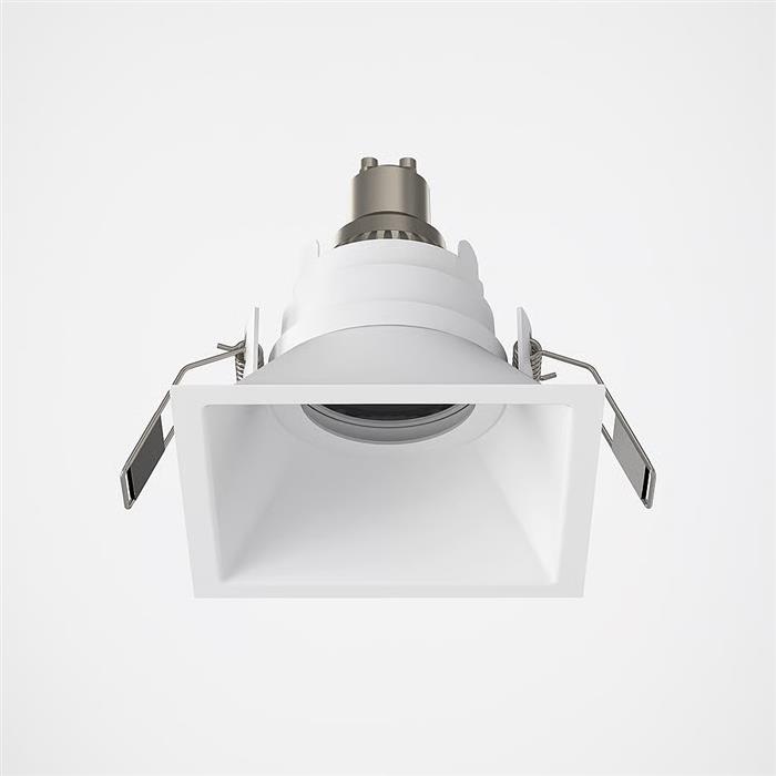 Minima Square IP65 White Slimline Fixed Fire-Rated Shower Light 1249038