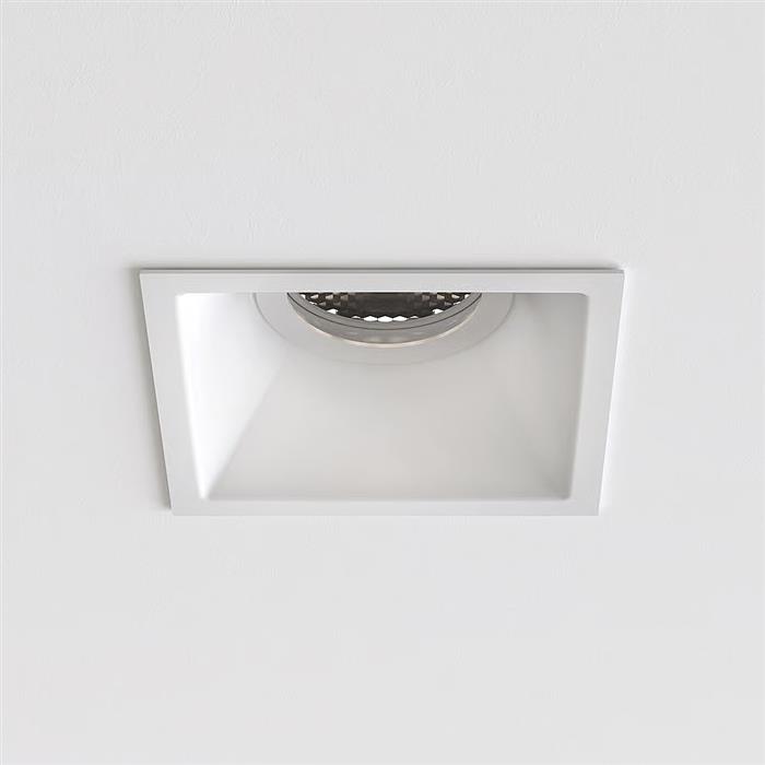 Minima Square IP65 White Slimline Fixed Fire-Rated Shower Light 1249038