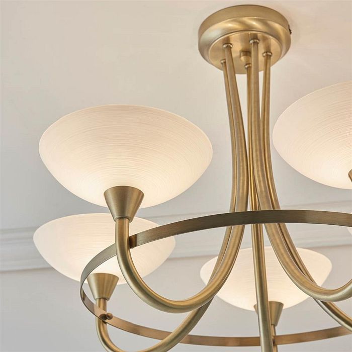 Antique Brass 5 Arm Ceiling Light CAGNEY-5AB