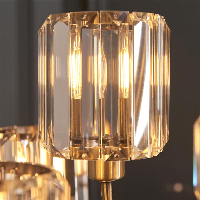 Berenice Nine Light Tiered Pendant Antique Brass Plate 118934