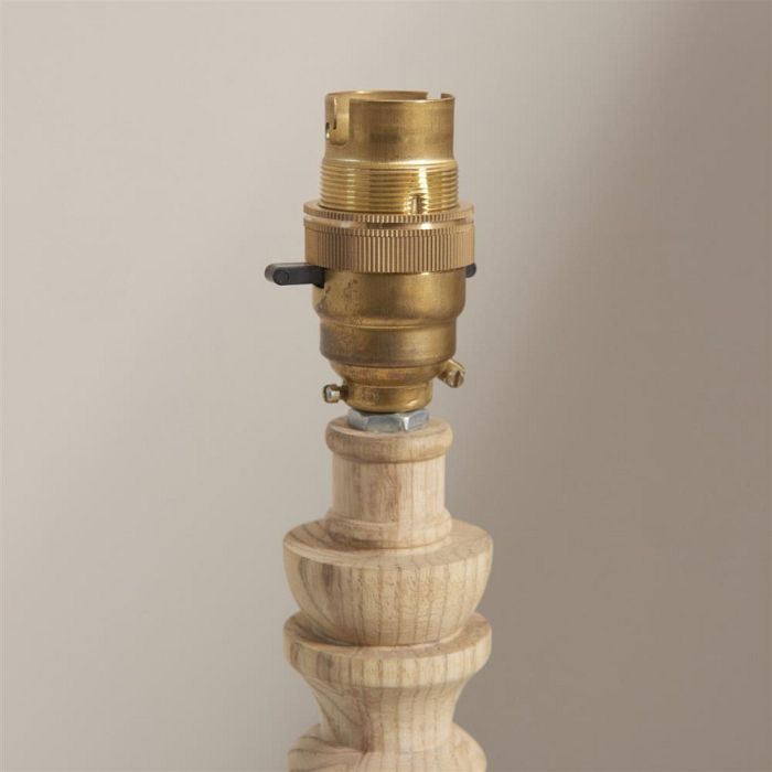 Bibury Natural Ash Wood And Brushed Aged Brass Table Lamp Base 110937