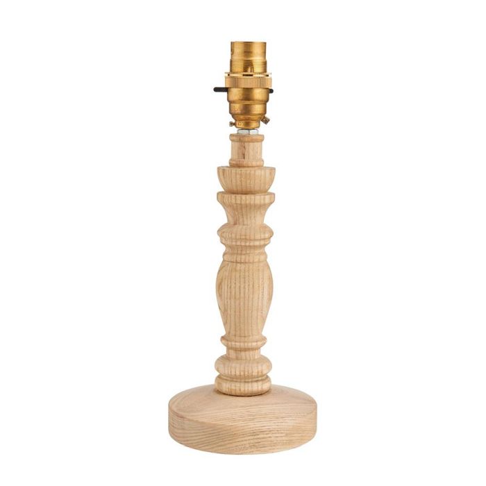 Bibury Natural Ash Wood And Brushed Aged Brass Table Lamp Base 110937
