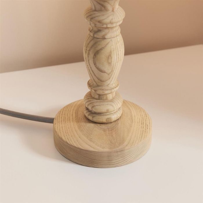 Bibury Natural Ash Wood And Brushed Aged Brass Table Lamp Base 110937
