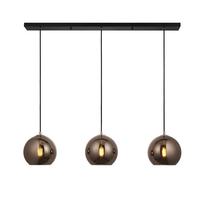 Boli Copper And Matt Black Three Bar Pendant 102929