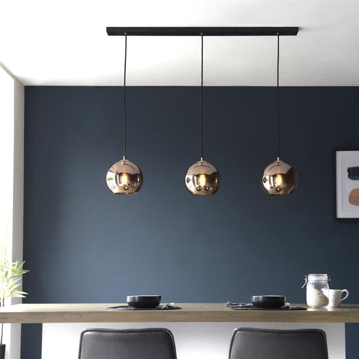 Boli Copper And Matt Black Three Bar Pendant 102929
