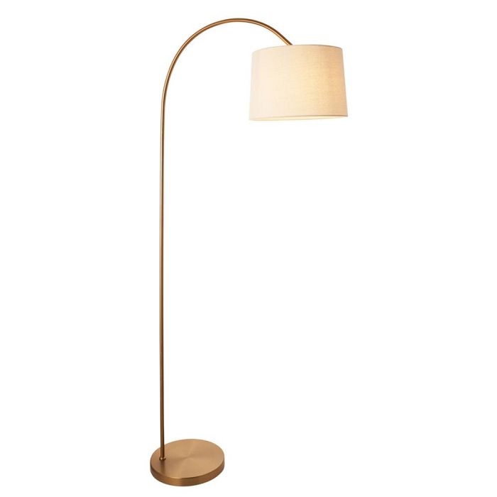 Carlson Warm Brass And Natural Floor Lamp 110645