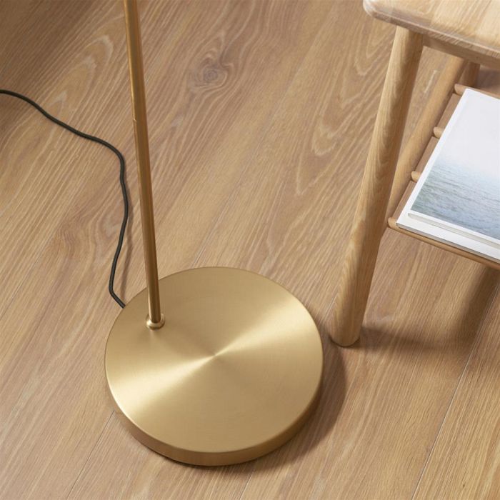 Carlson Warm Brass And Natural Floor Lamp 110645