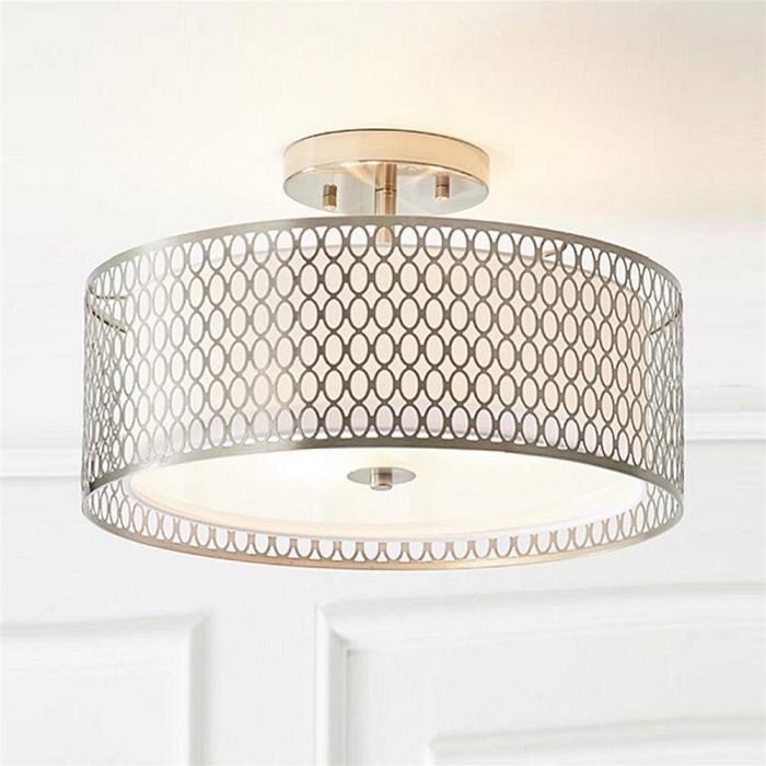 Cordero Semi Flush Satin Nickel Ceiling Light 81966