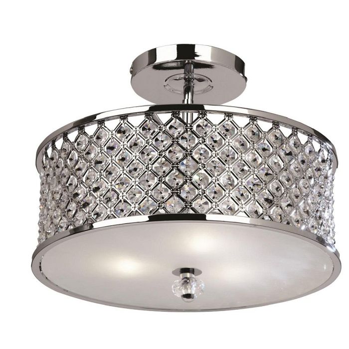 Hudson Chrome and Crystal Ceiling Light HUDSON-3CH