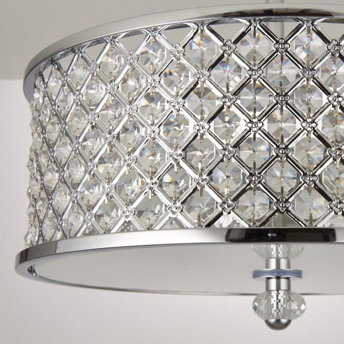 Hudson Chrome and Crystal Ceiling Light HUDSON-3CH
