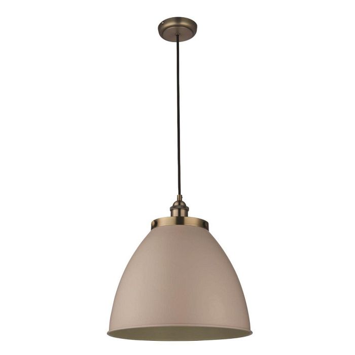 Franklin Antique Brass & Taupe Large Ceiling Pendant 76327