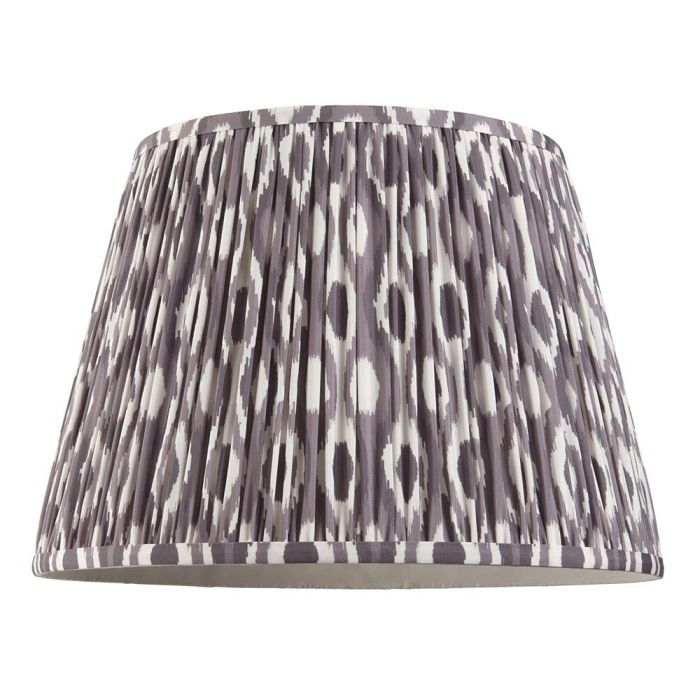Ikat 400mm Tapered Pearl Grey Patterned Lampshade 113087