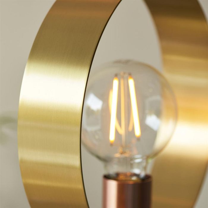 Hoop Brushed Brass and Copper Plate Floor Lamp 98095