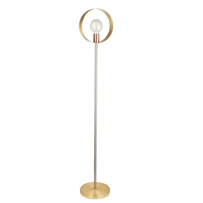 Hoop Brushed Brass and Copper Plate Floor Lamp 98095
