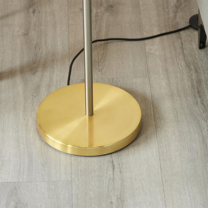 Hoop Brushed Brass and Copper Plate Floor Lamp 98095