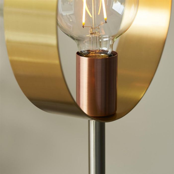 Hoop Brushed Brass and Copper Plate Floor Lamp 98095