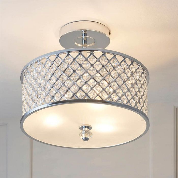 Hudson Chrome and Crystal Ceiling Light HUDSON-3CH