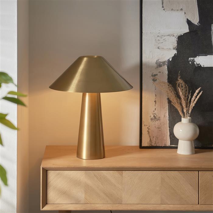 Isak Table Lamp Brushed Aged Brass Plate 118685