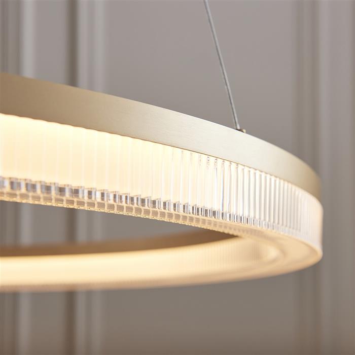 Lansina Brushed Gold Finish LED Hoop Pendant 120549