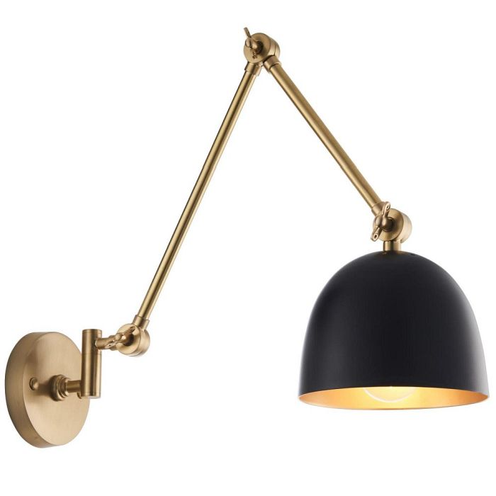 Lehal Antique Solid Brass Swing-Arm Wall Light 93142