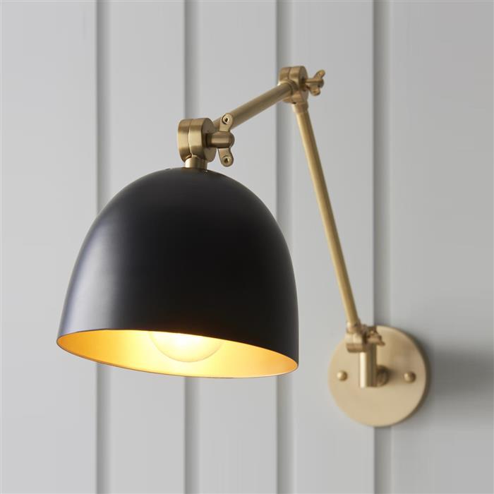 Lehal Antique Solid Brass Swing-Arm Wall Light 93142
